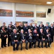 The Veterans of the Garelochhead Station Trust with the Royal Navy volunteers