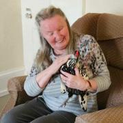 Morar Lodge resident Maureen loves the chickens' company
