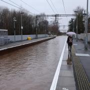 Flooding closed the railway line at Bowling on Wednesday, December 27