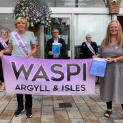 Local WASPI campaigners, and their colleagues across the UK, have been fighting for compensation, including Helensburgh's own Ann Greer (front right)