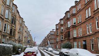 Snow in Glasgow after cold weather over the weekend