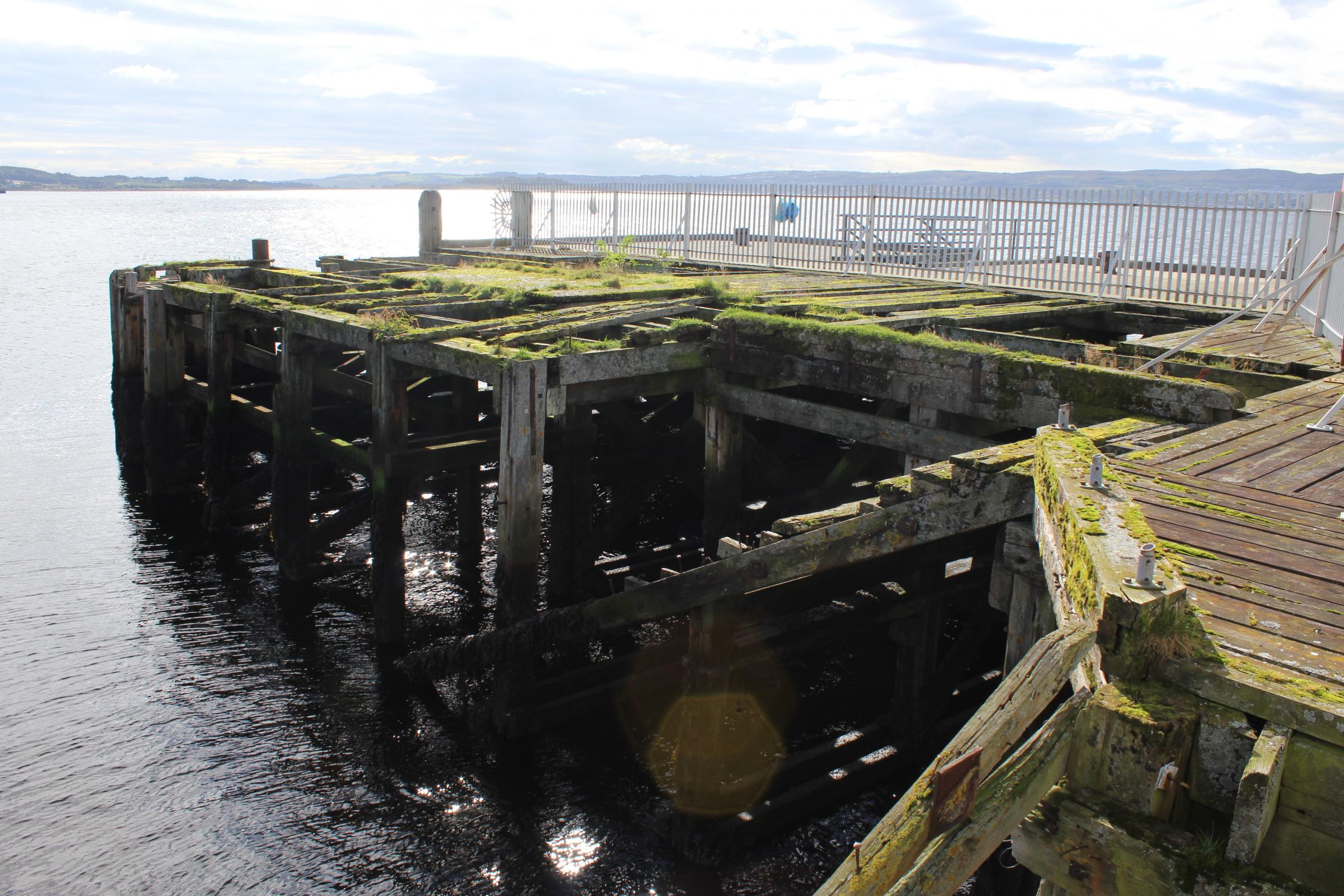 The wooden section of Helensburghs pier is rapidly deteriorating