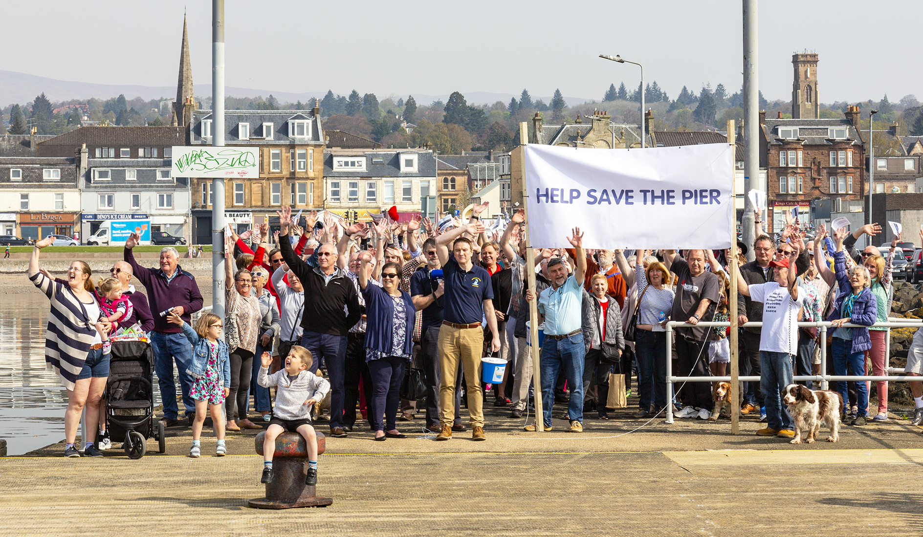 Hundres of people took part in a Wave to the Waverley rally in the spring of 2019 to raise awareness of efforts to preserve Helensburgh pier, which has been closed to marine traffic on safety grounds since October 2018